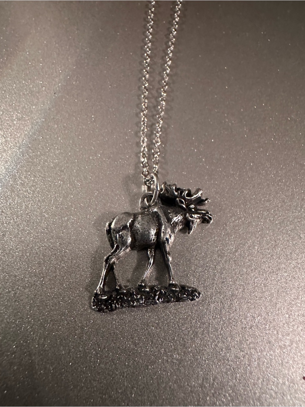 Moose sterling silver necklace-New
